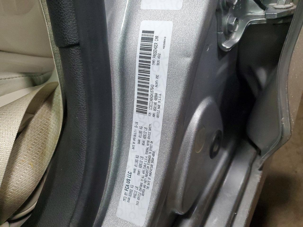 2016 CHRYSLER 200 LIMITED photo 12