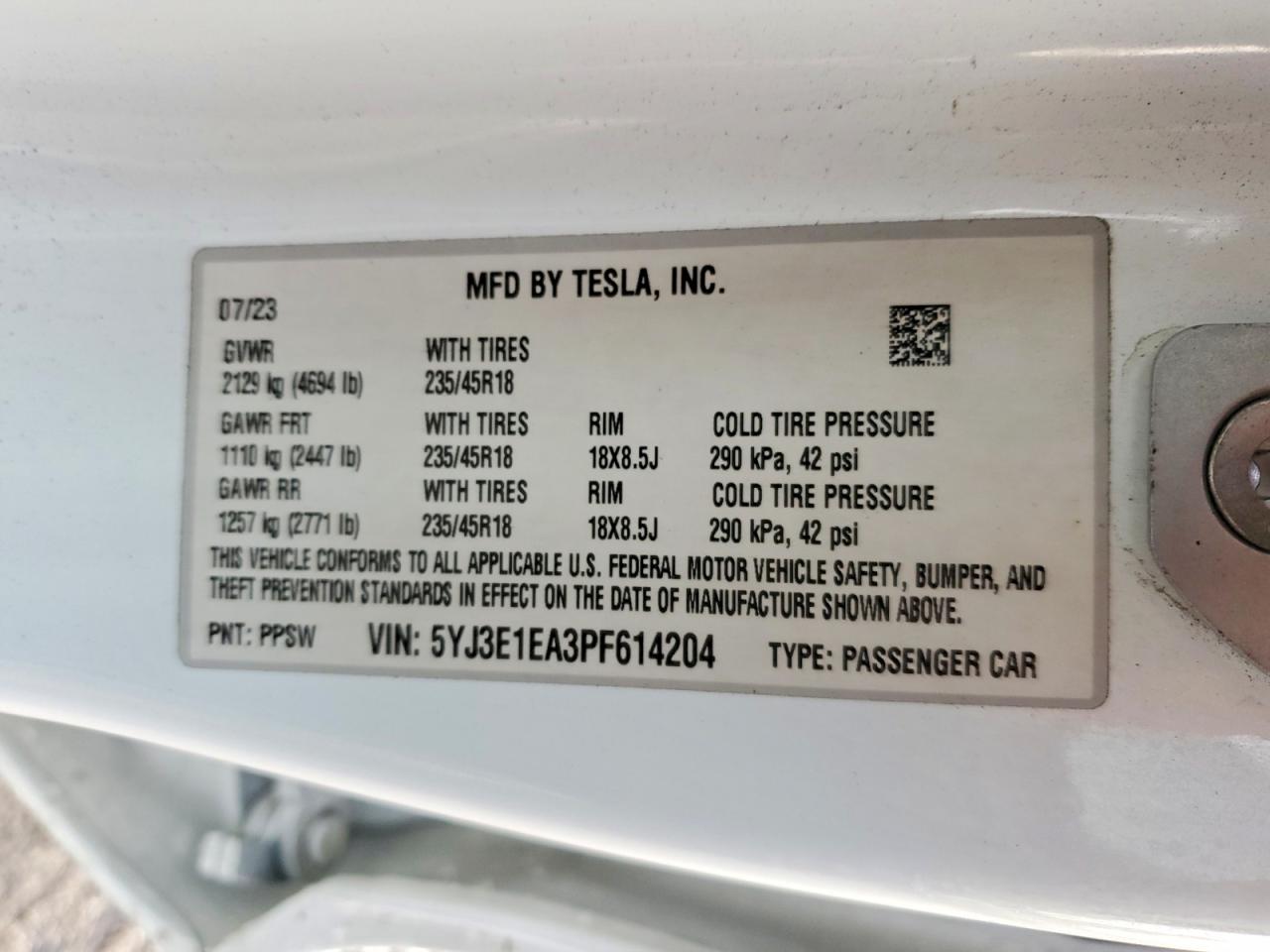 2023 TESLA MODEL 3 photo 12