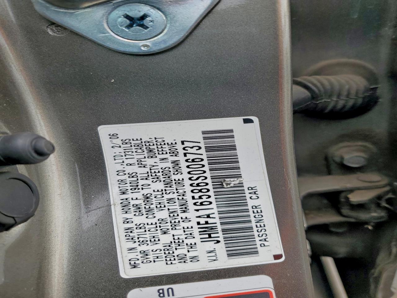 2006 HONDA CIVIC LX photo 23