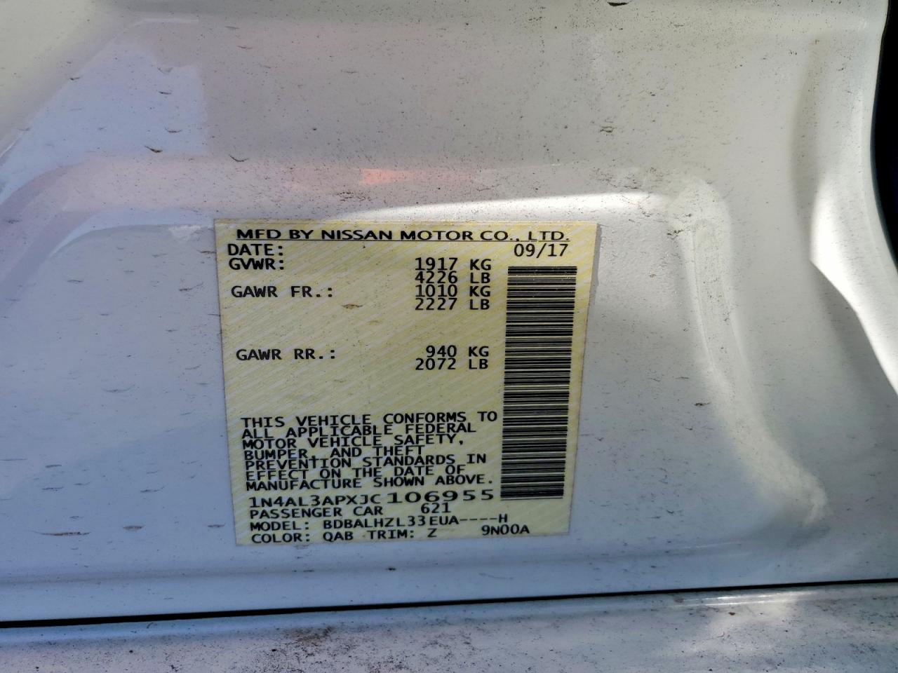 2018 NISSAN ALTIMA 2.5 photo 13