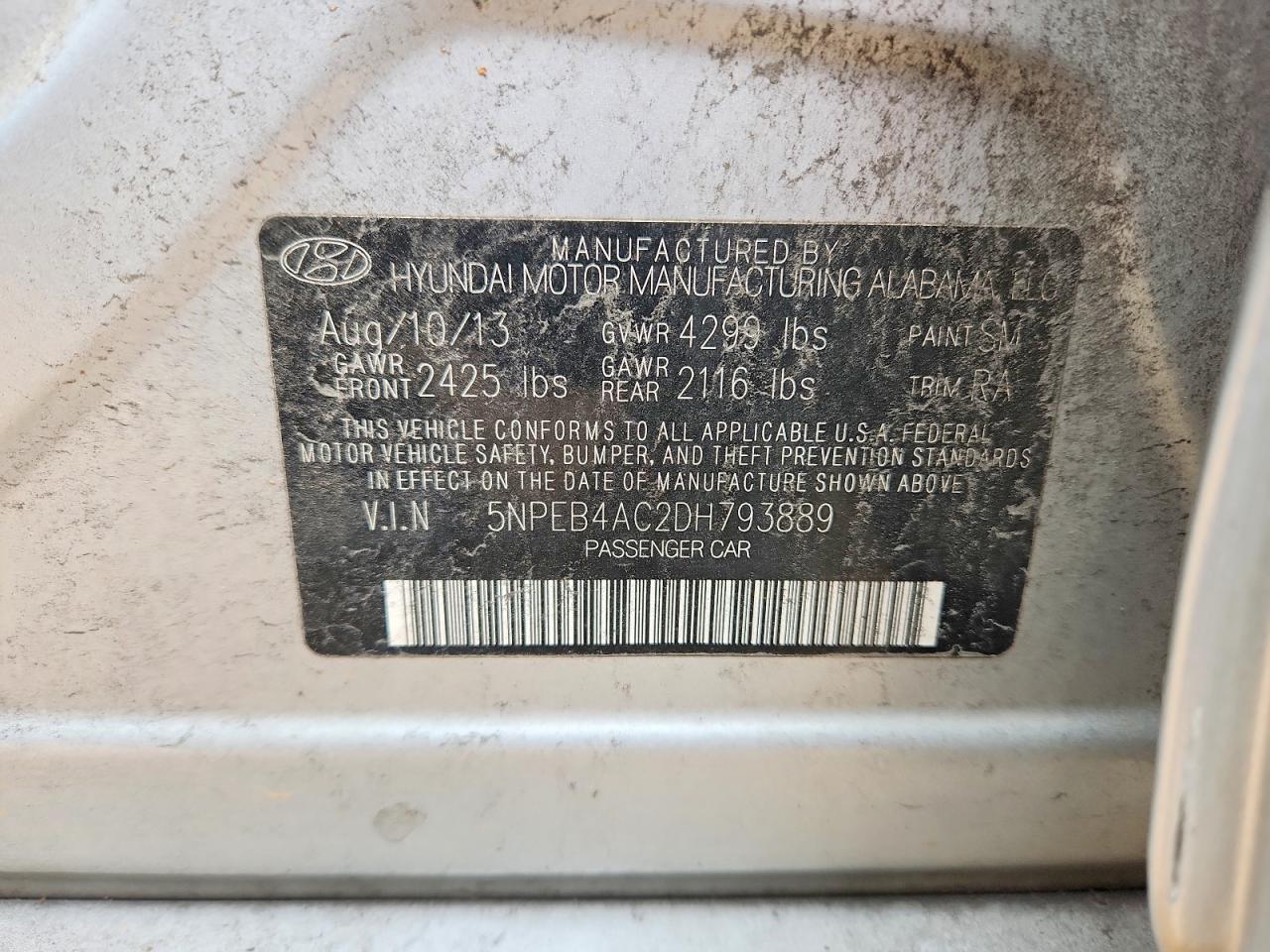 2013 HYUNDAI SONATA GLS photo 12