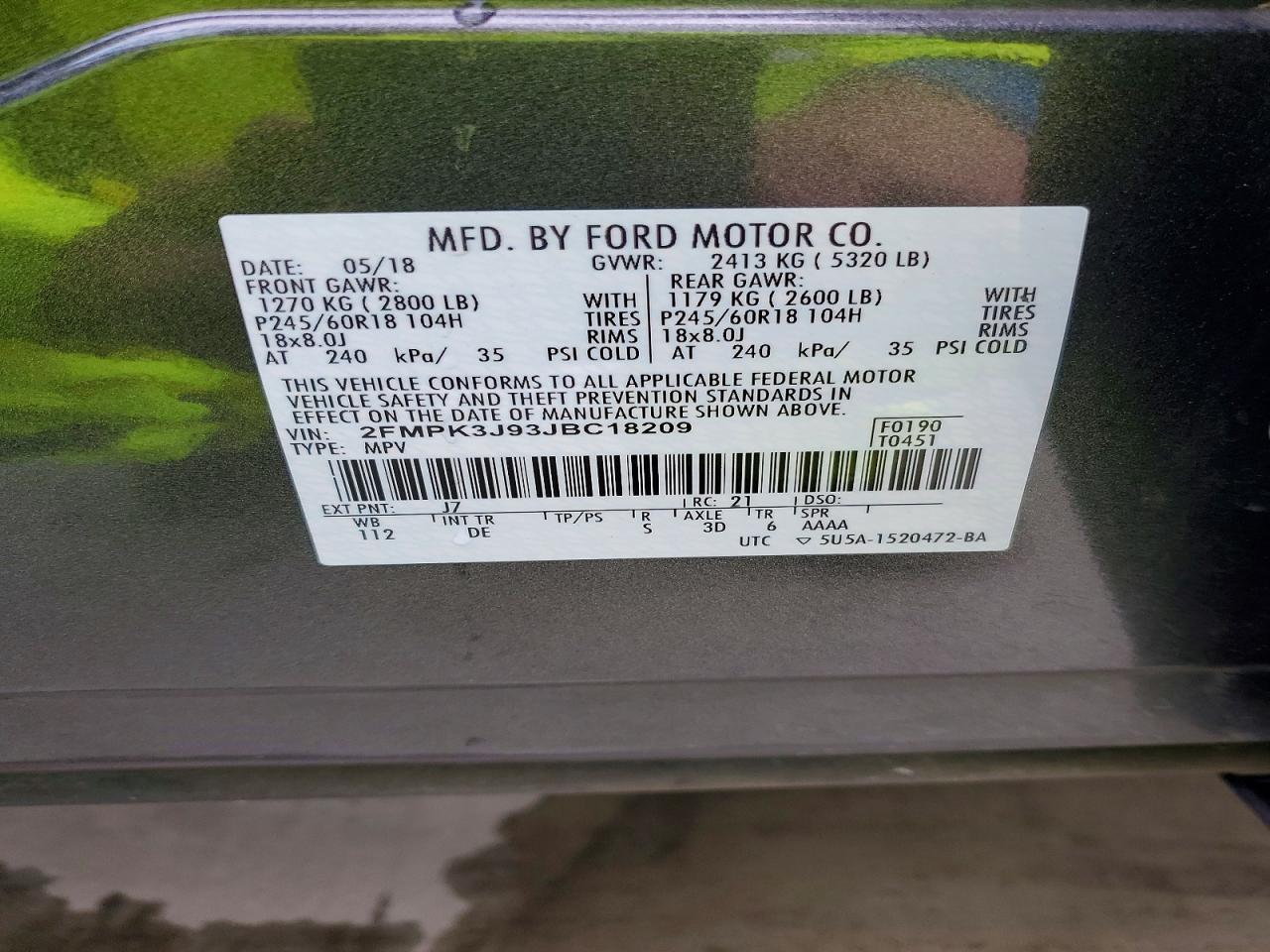 2018 FORD EDGE SEL photo 13