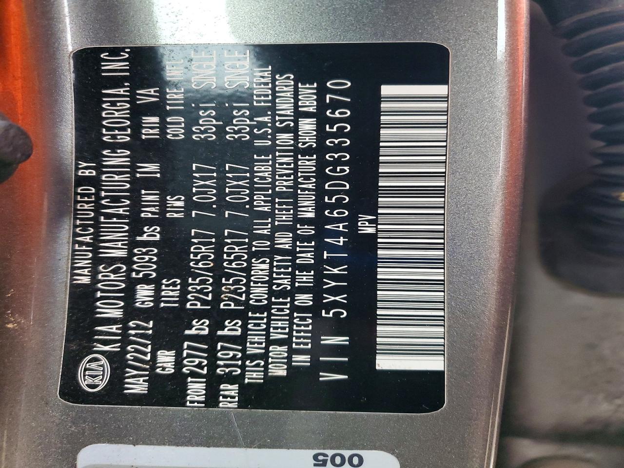 2013 KIA SORENTO LX photo 13