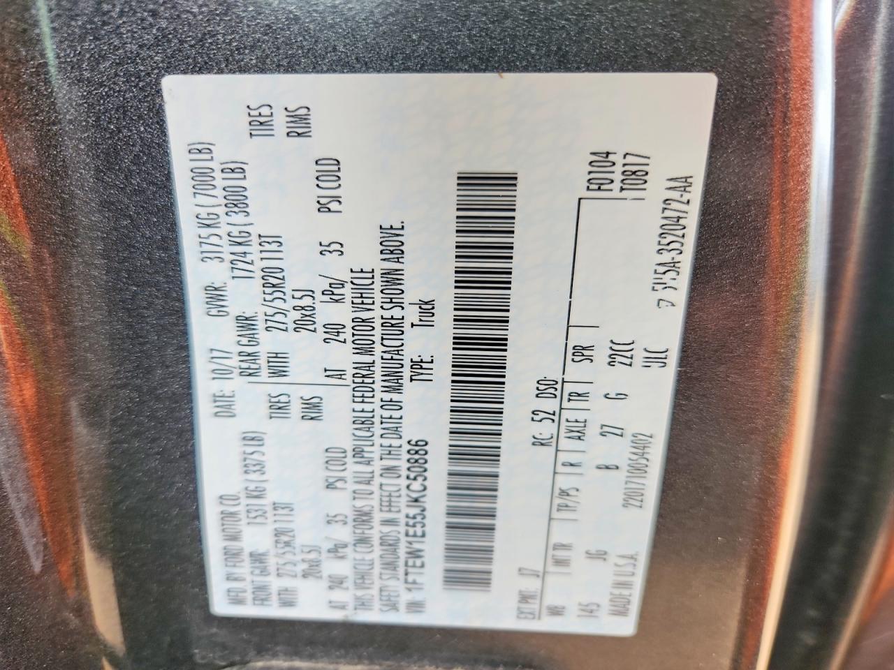 2018 FORD F150 SUPERCREW photo 12