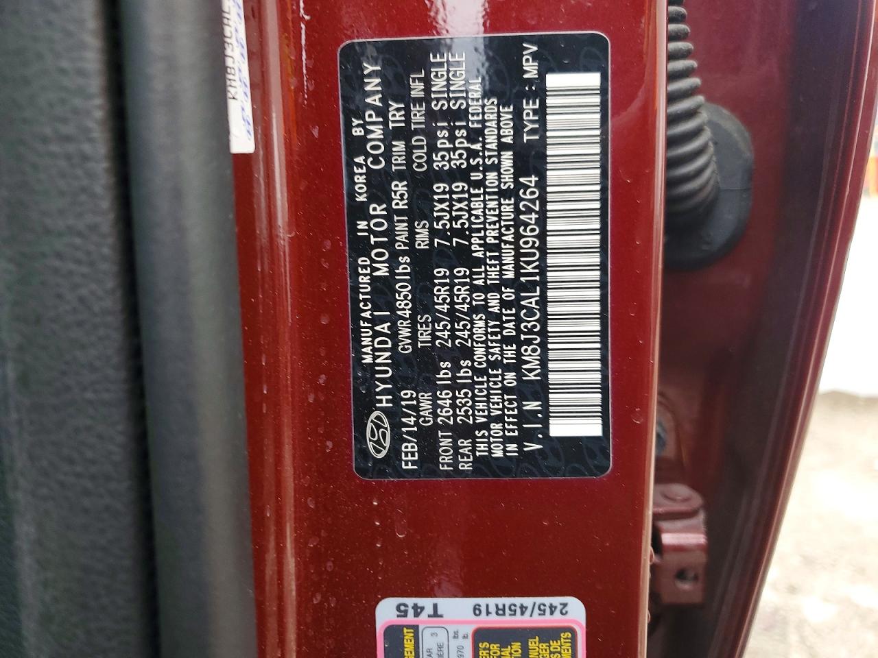 2019 HYUNDAI TUCSON LIMITED photo 14