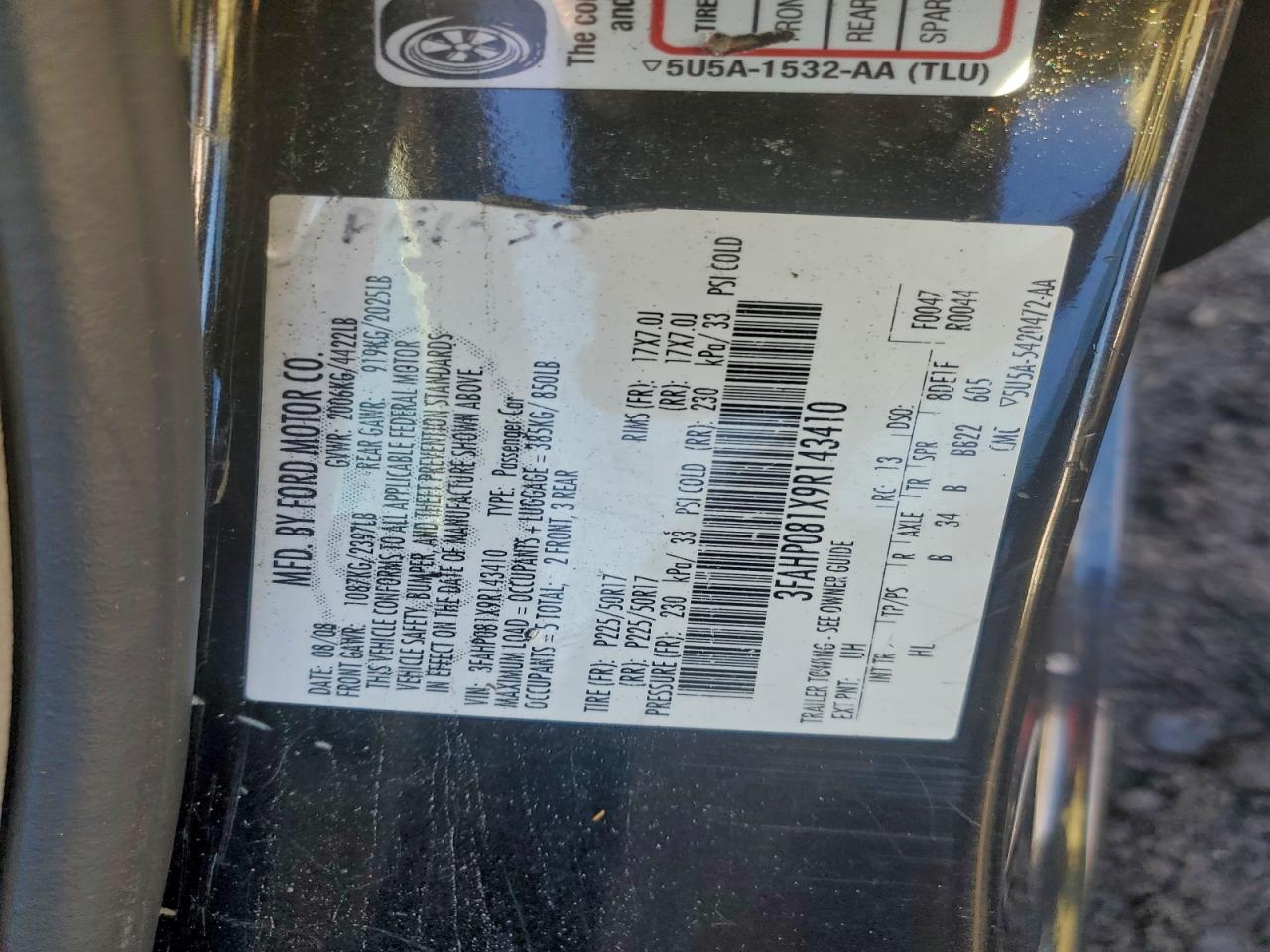 2009 FORD FUSION SEL photo 12