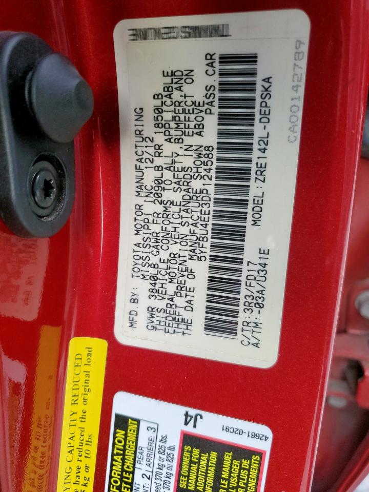 2013 TOYOTA COROLLA BASE photo 12