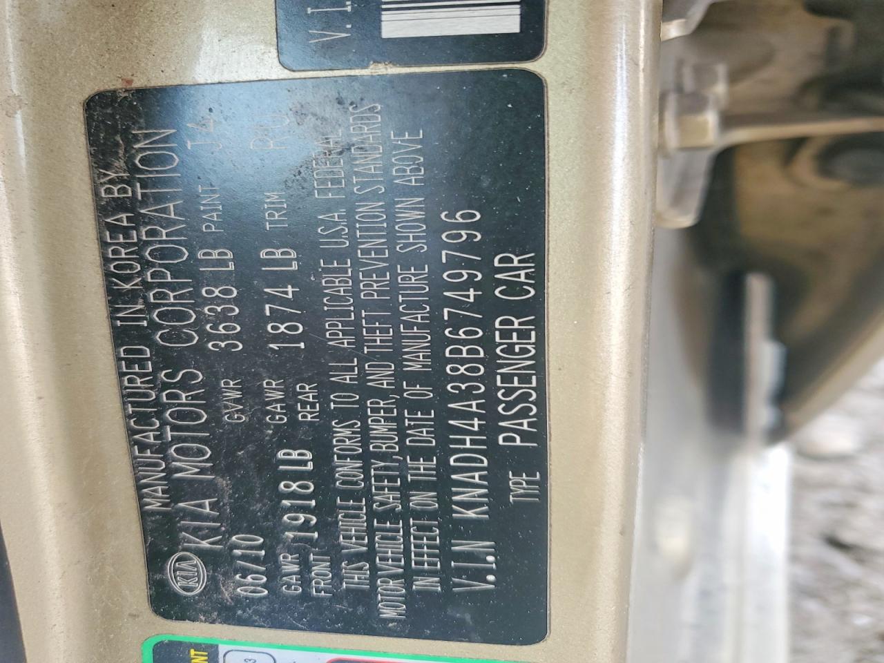 2011 KIA RIO BASE photo 13
