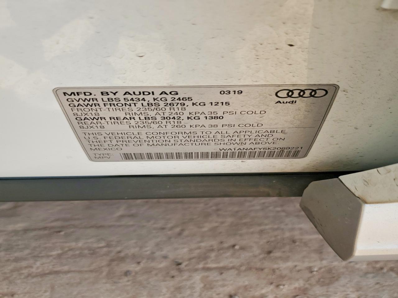 2019 AUDI Q5 PREMIUM photo 12