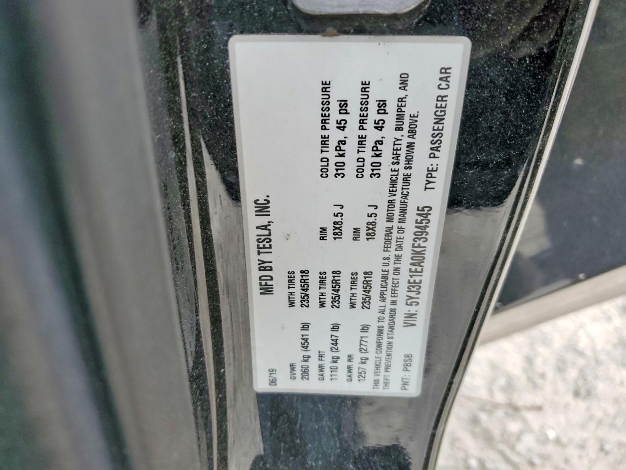 2019 TESLA MODEL 3 photo 12