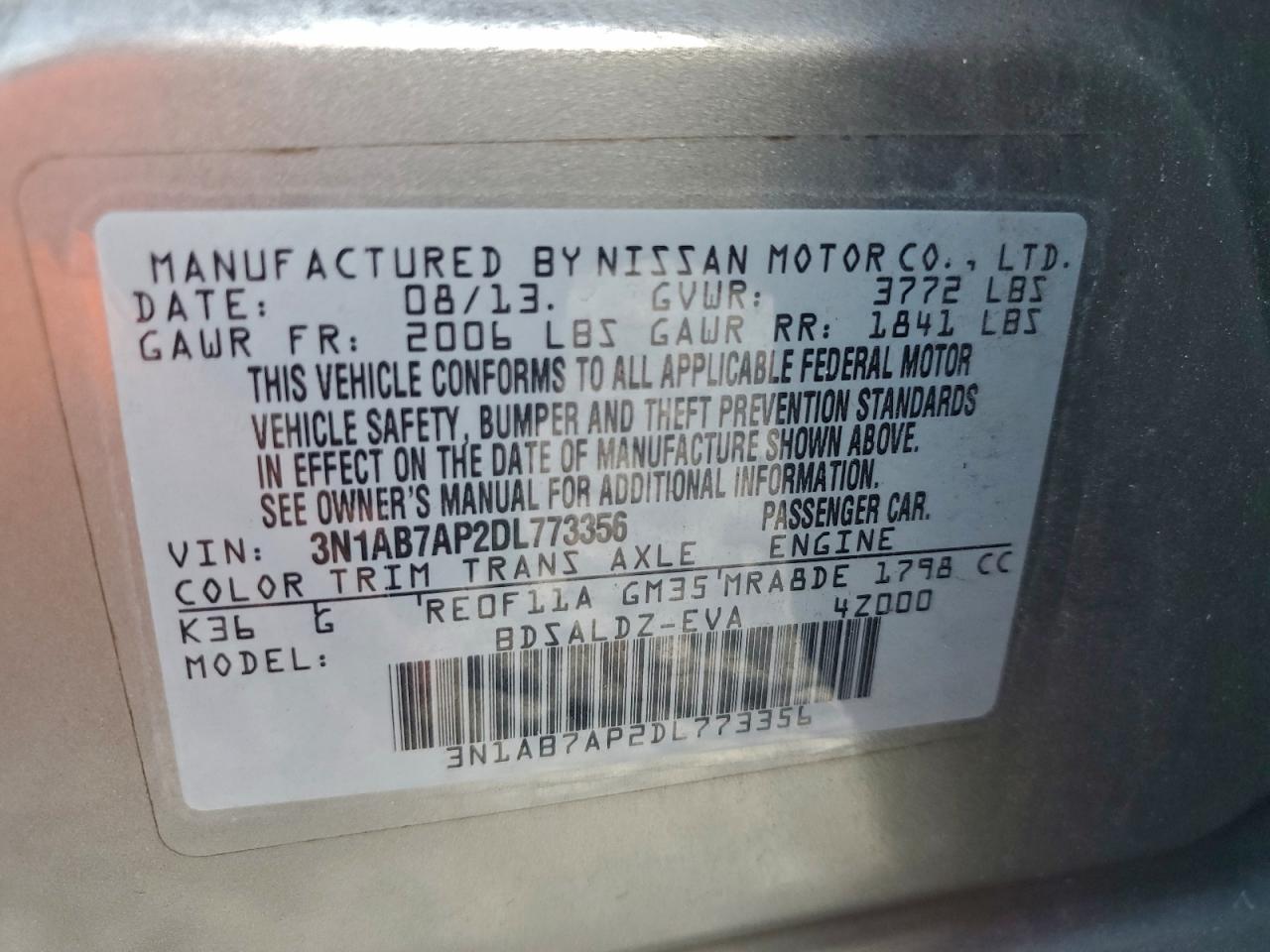 2013 NISSAN SENTRA S photo 12