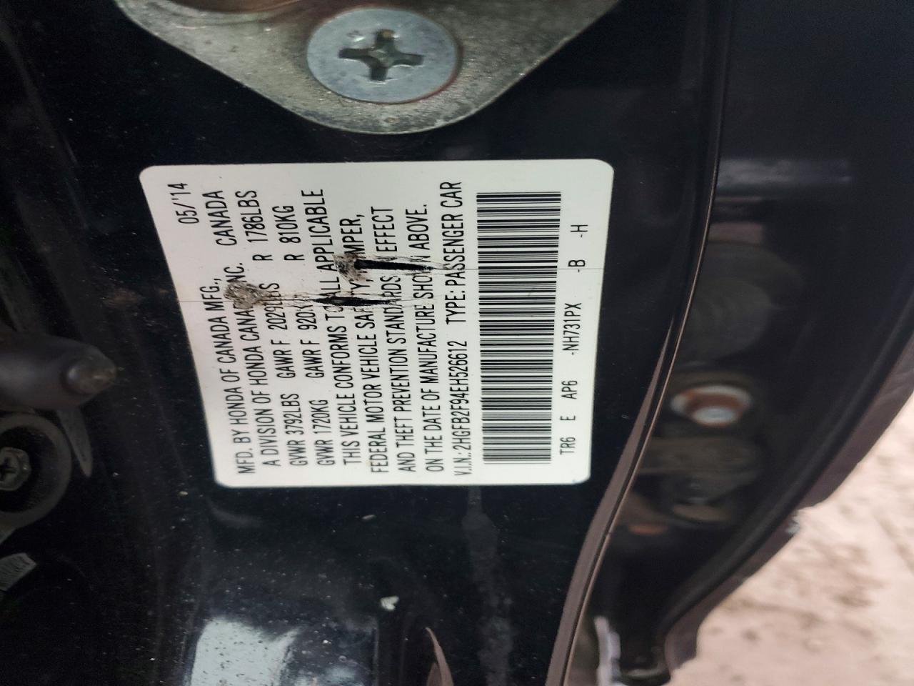 2014 HONDA CIVIC EXL photo 23