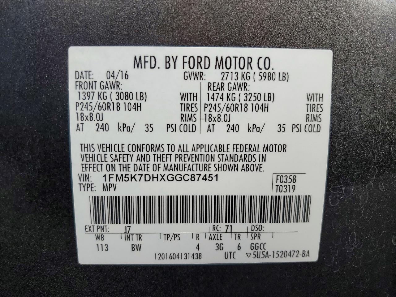 2016 FORD EXPLORER XLT photo 27