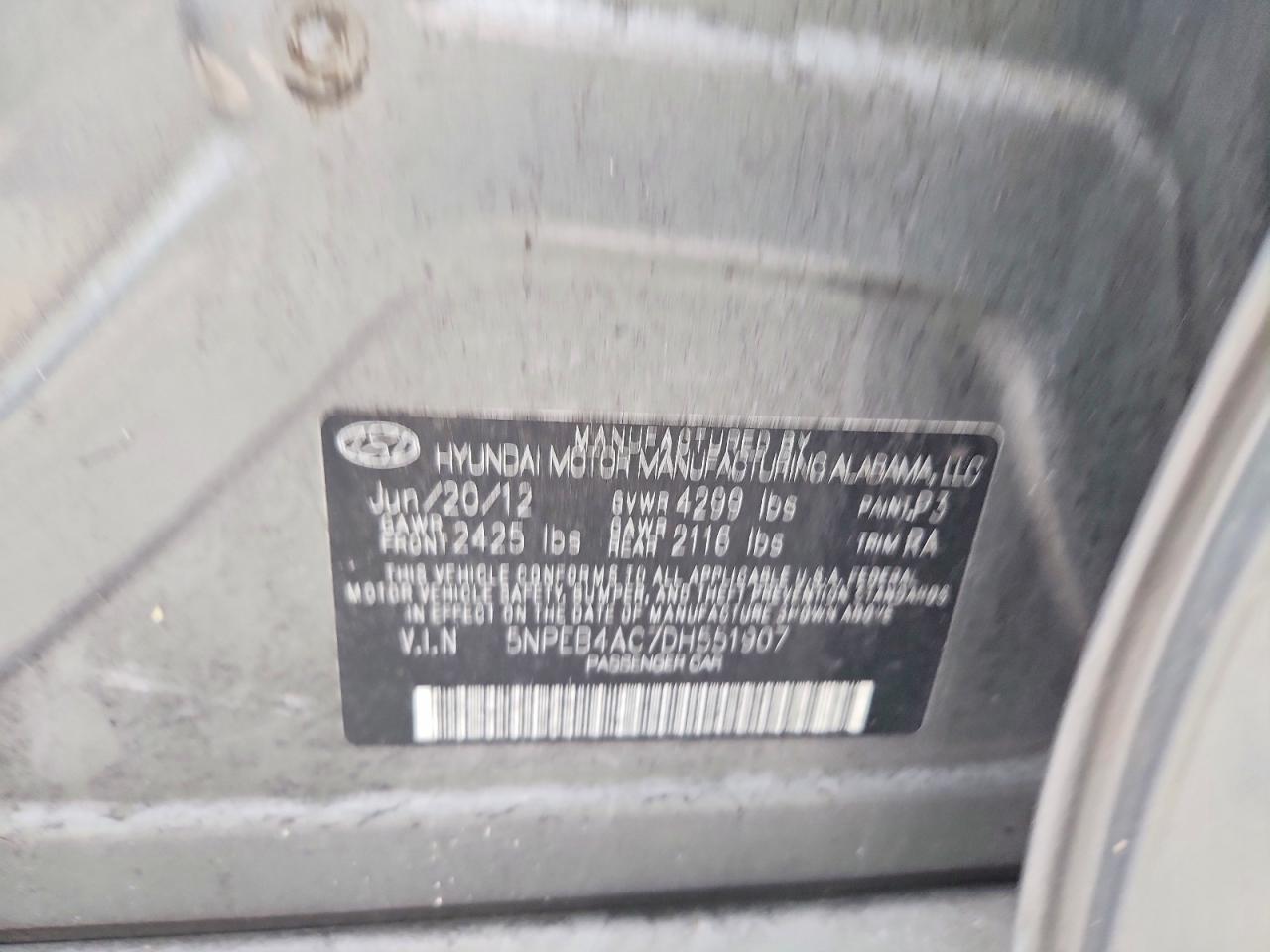 2013 HYUNDAI SONATA GLS photo 12