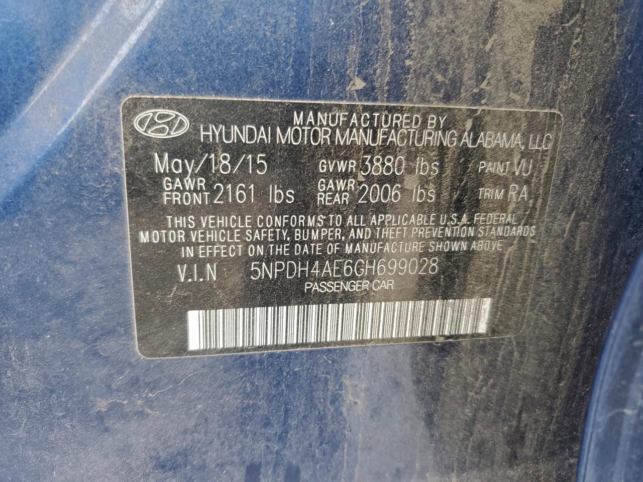 2016 HYUNDAI ELANTRA SE photo 12