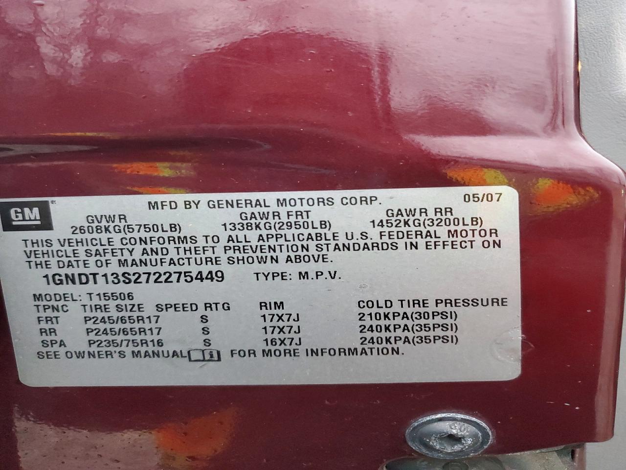 2007 CHEVROLET TRAILBLAZER LS photo 37