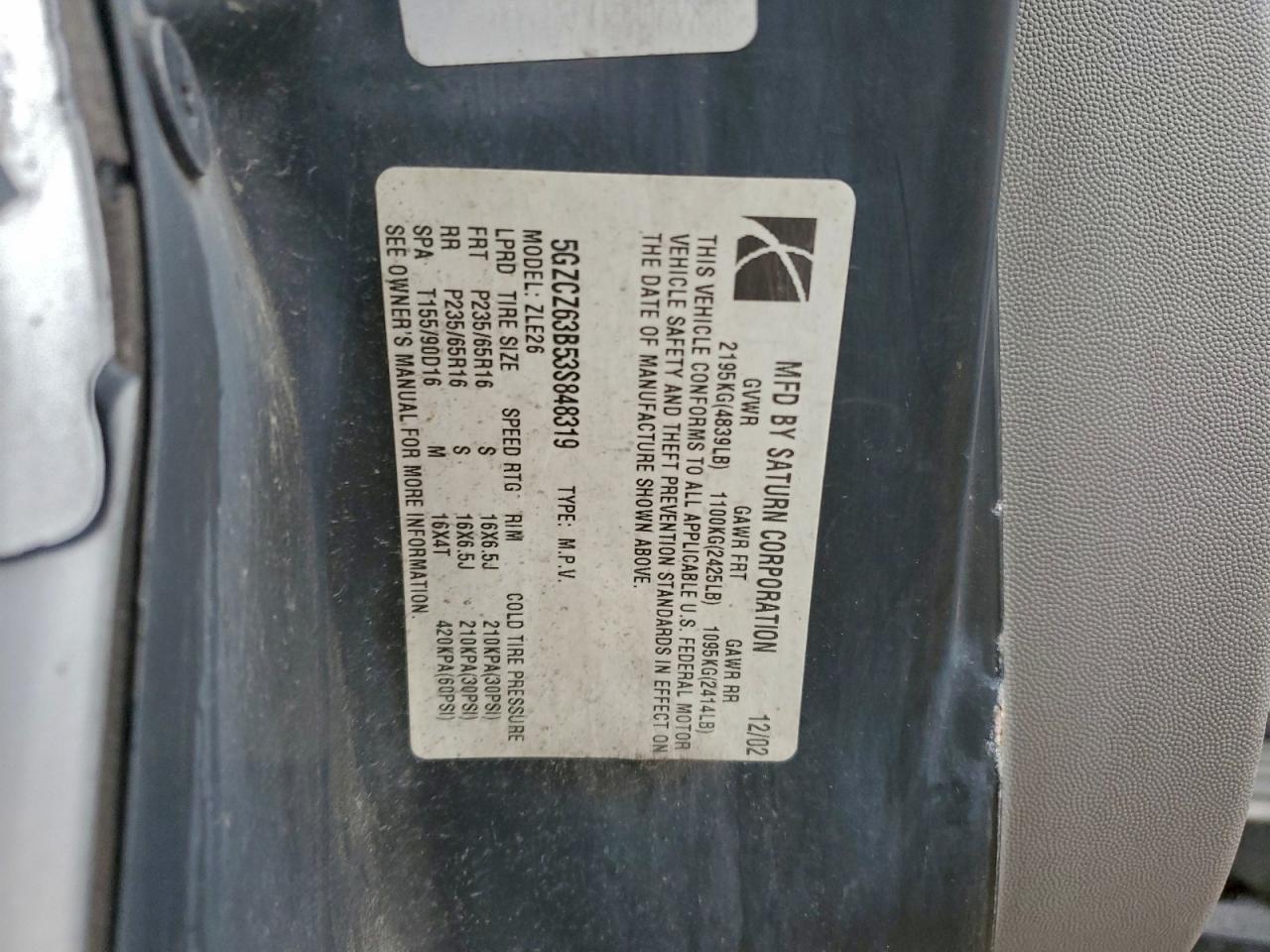 2003 SATURN VUE photo 12