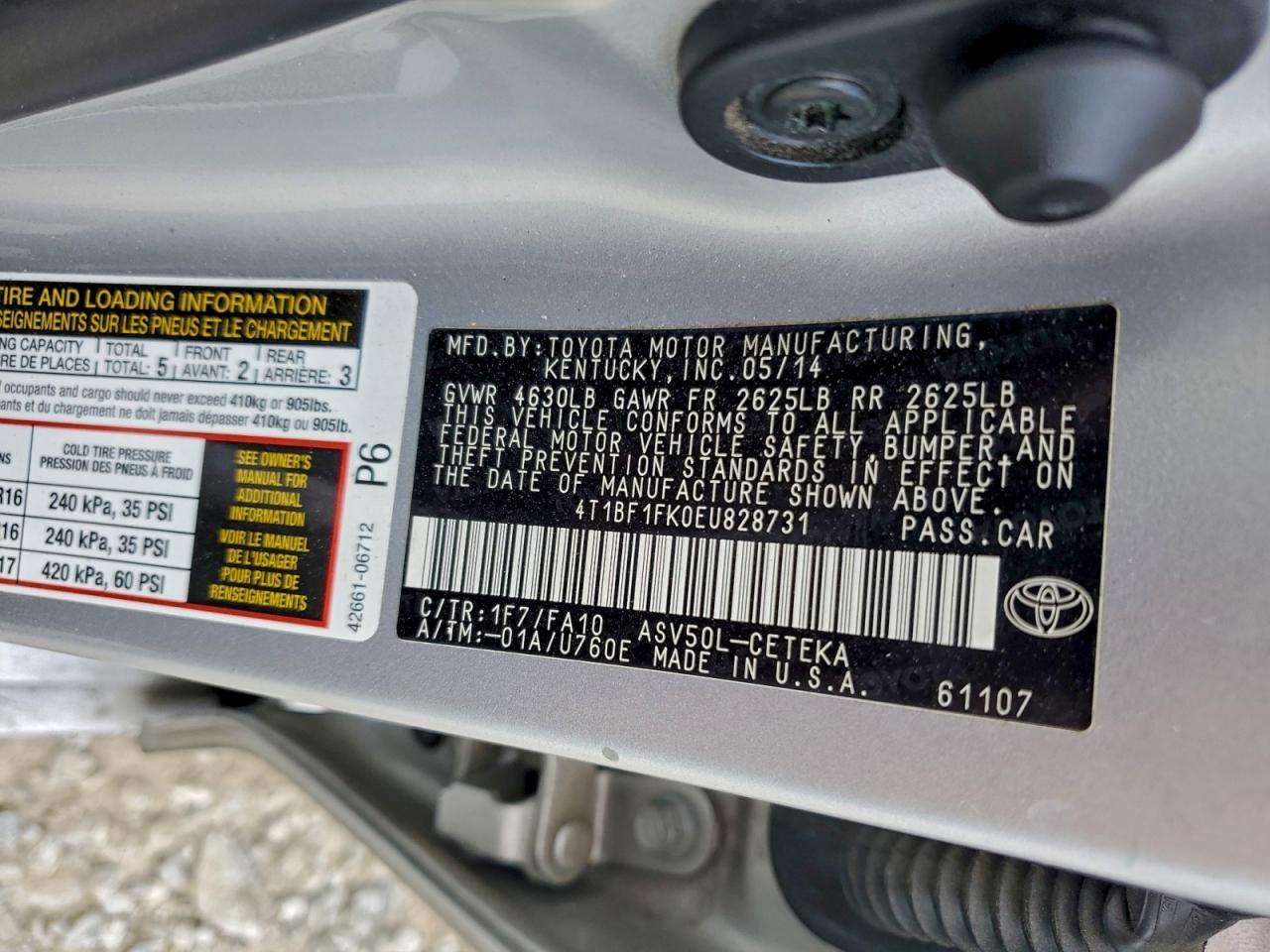 2014 TOYOTA CAMRY L photo 13