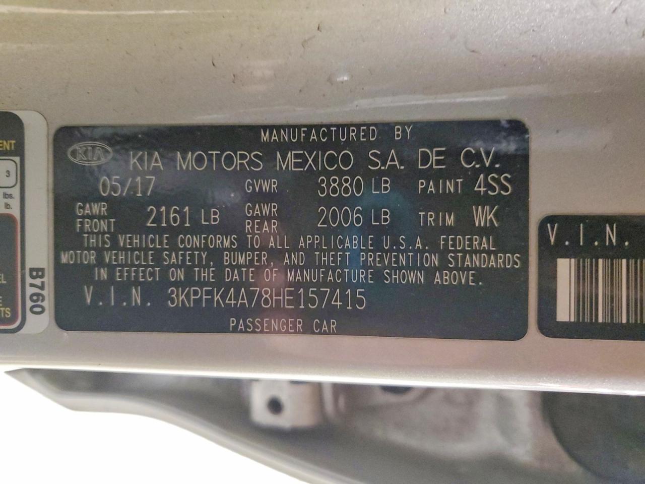 2017 KIA FORTE LX photo 12