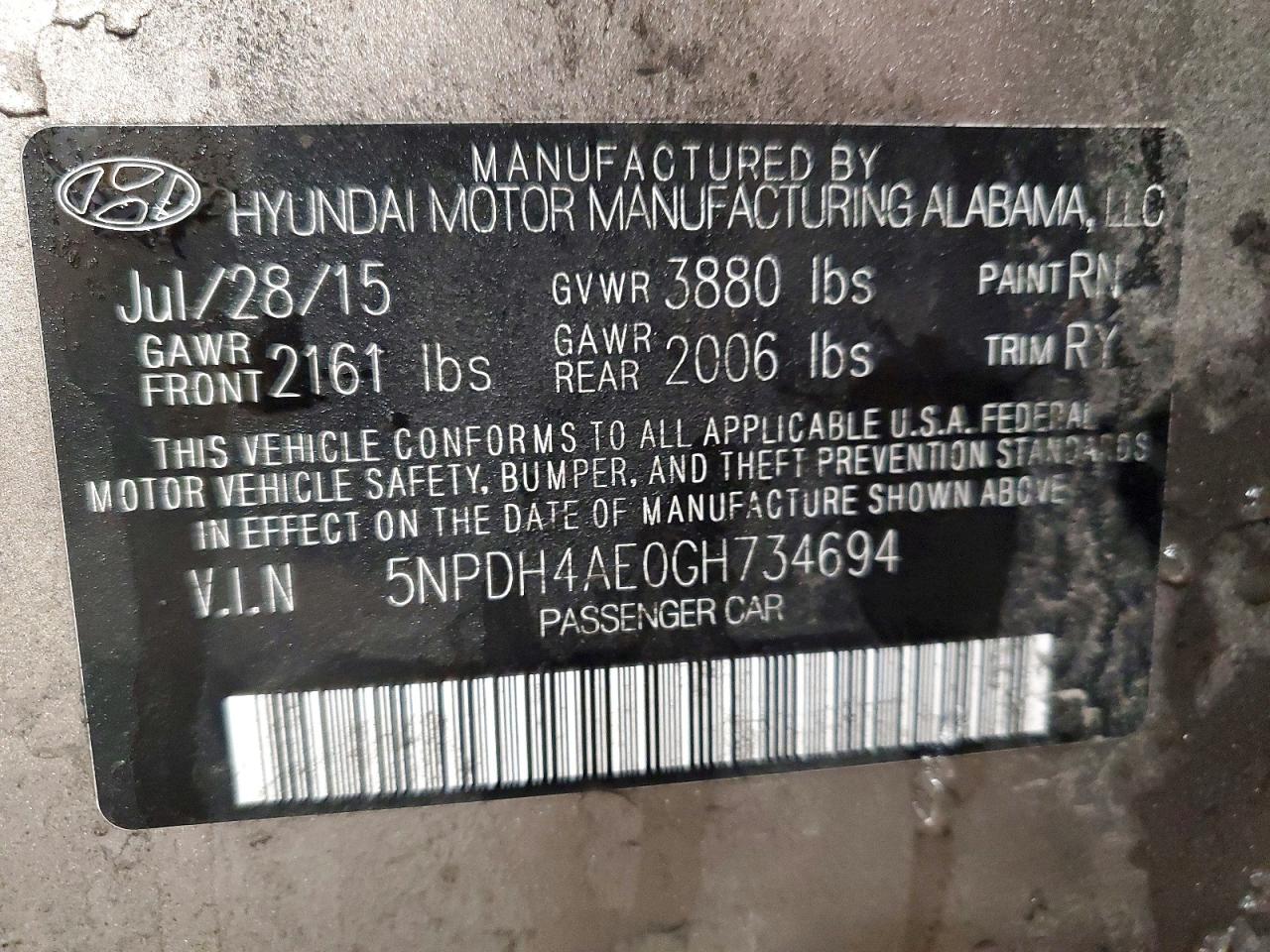 2016 HYUNDAI ELANTRA SE photo 12