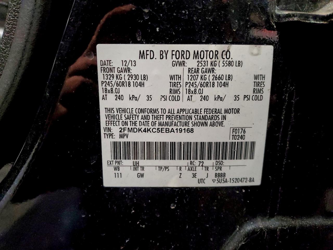 2014 FORD EDGE LIMITED photo 13