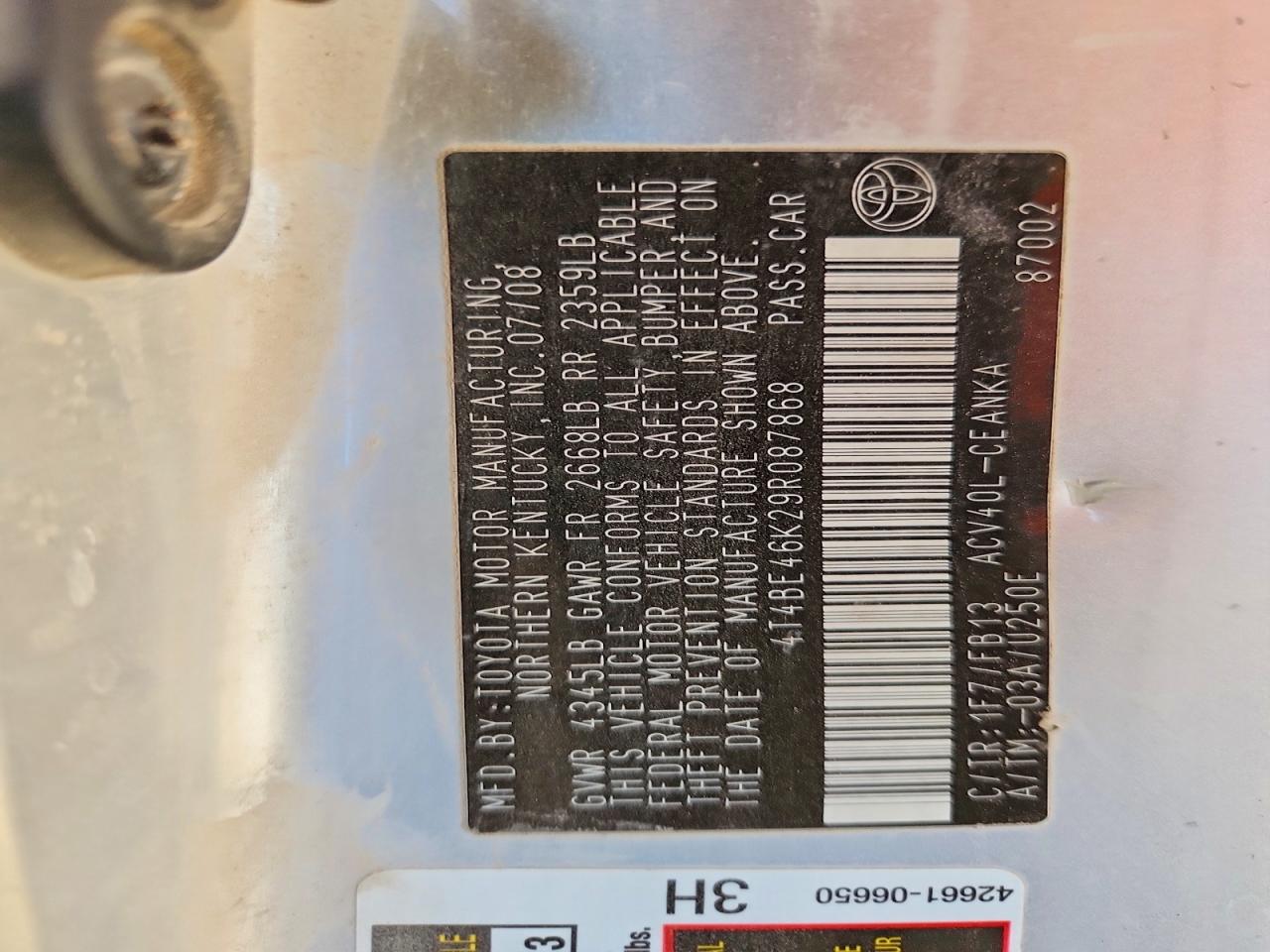 2009 TOYOTA CAMRY BASE photo 12
