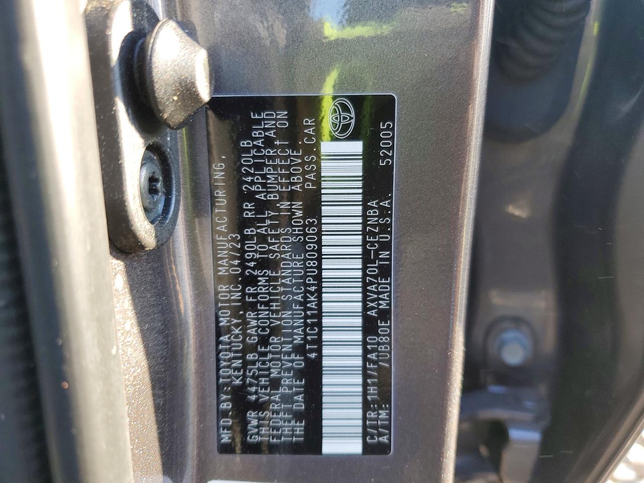 2023 TOYOTA CAMRY LE photo 12