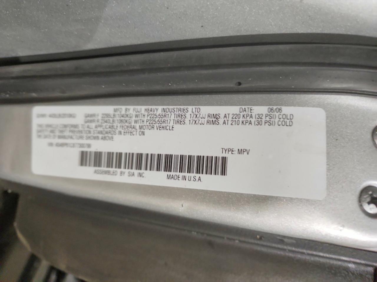 2007 SUBARU OUTBACK OUTBACK 2.5I photo 12
