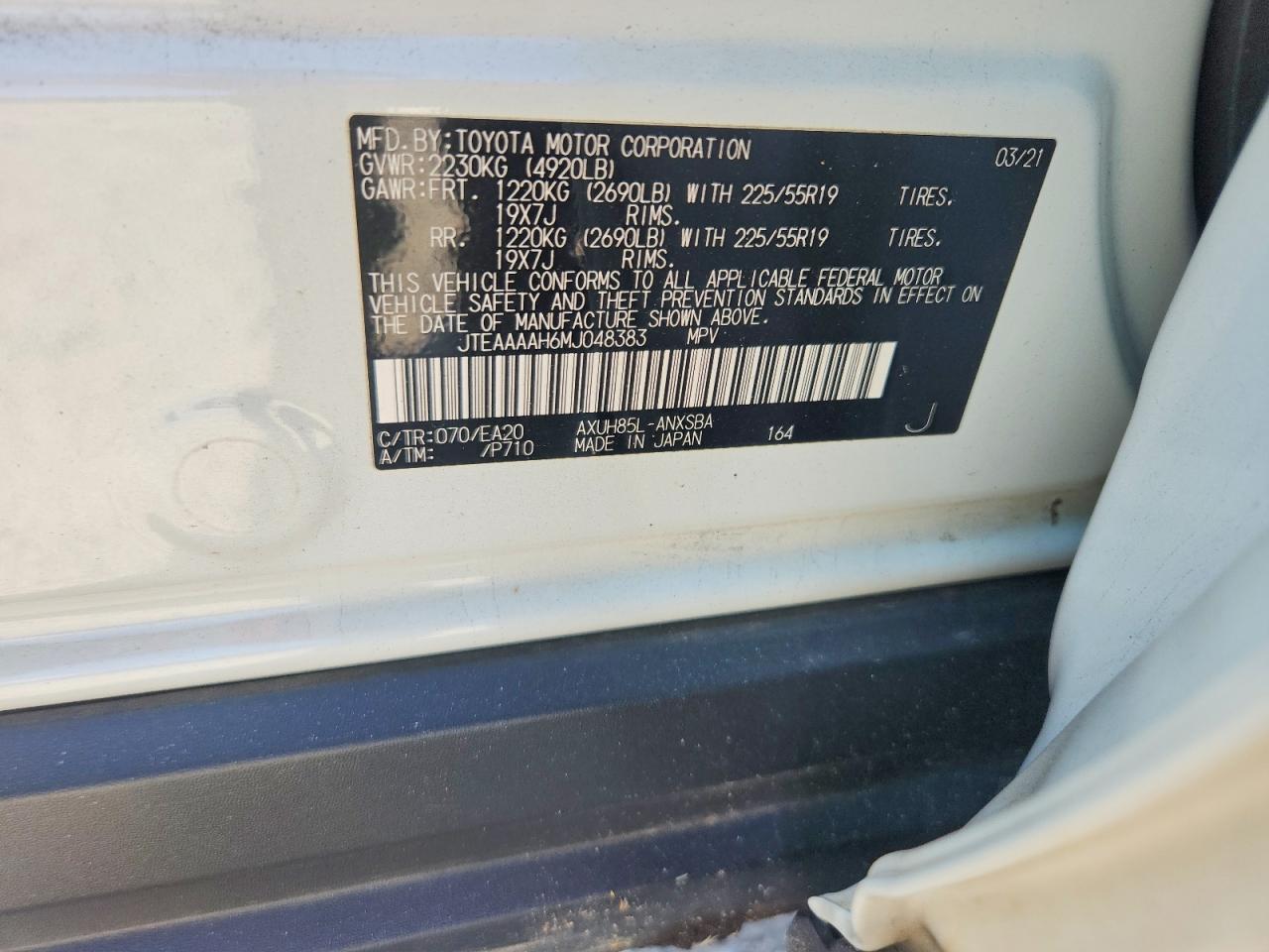 2021 TOYOTA VENZA LE photo 37