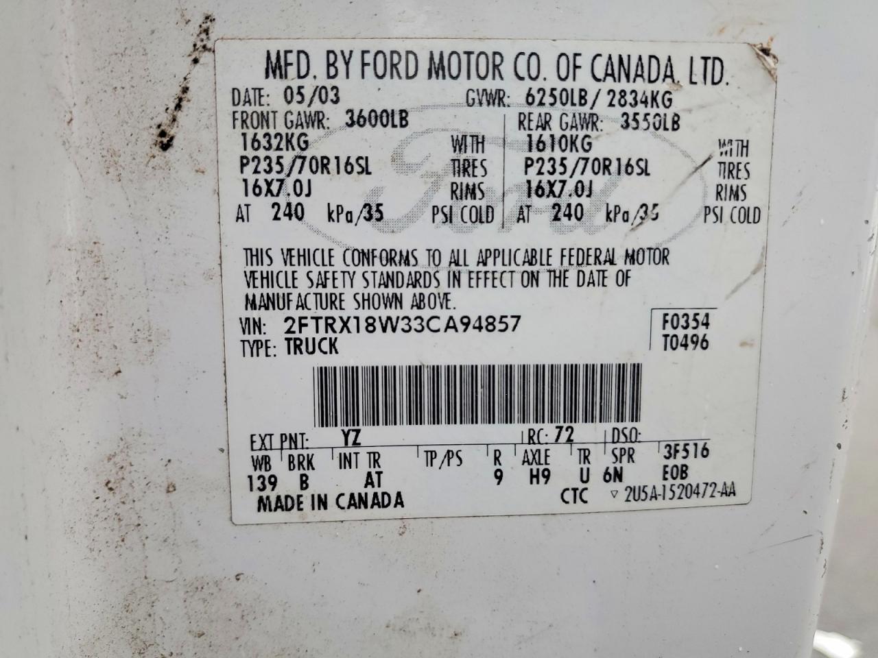2003 FORD F150 photo 12