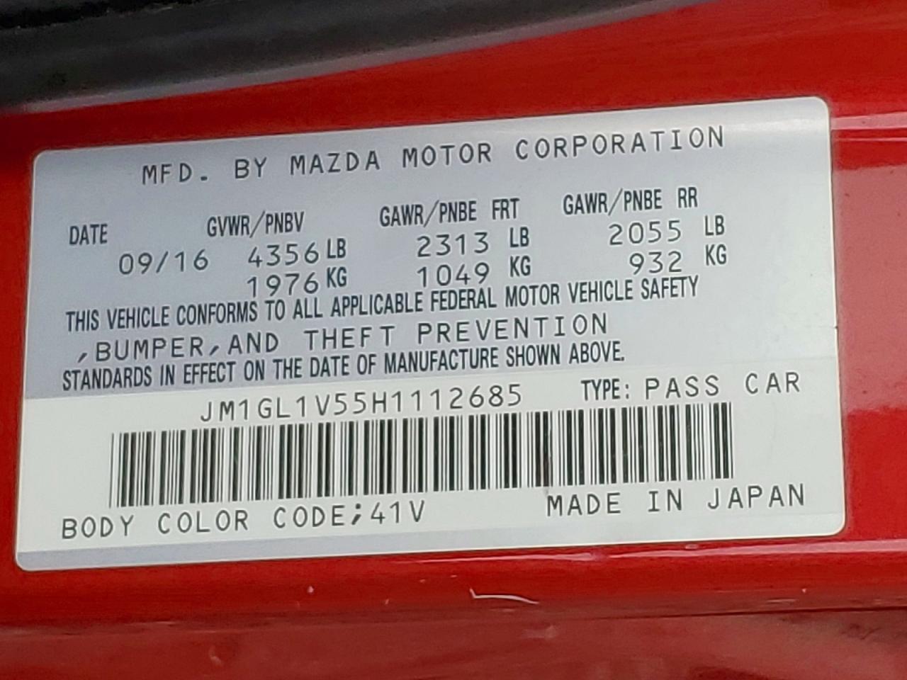 2017 MAZDA 6 TOURING photo 13