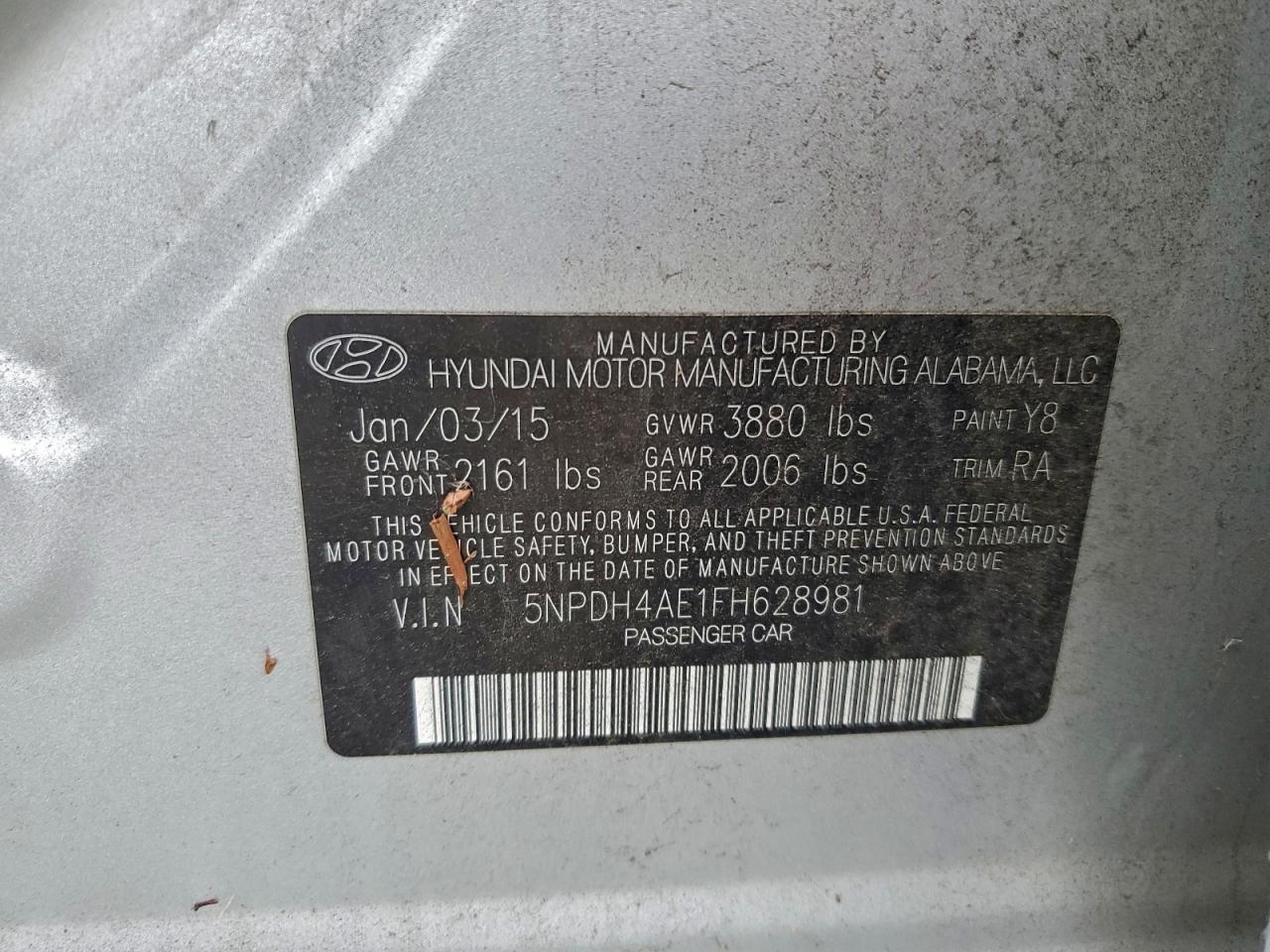 2015 HYUNDAI ELANTRA SE photo 12