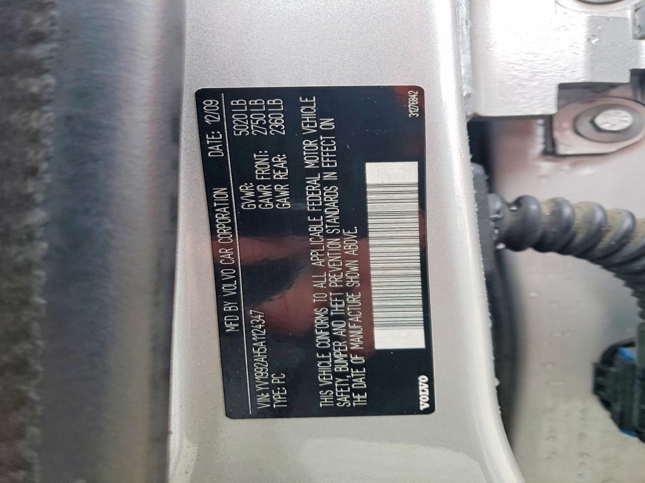 2010 VOLVO S80 T6 photo 12