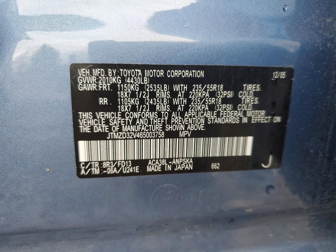 2006 TOYOTA RAV4 SPORT photo 13