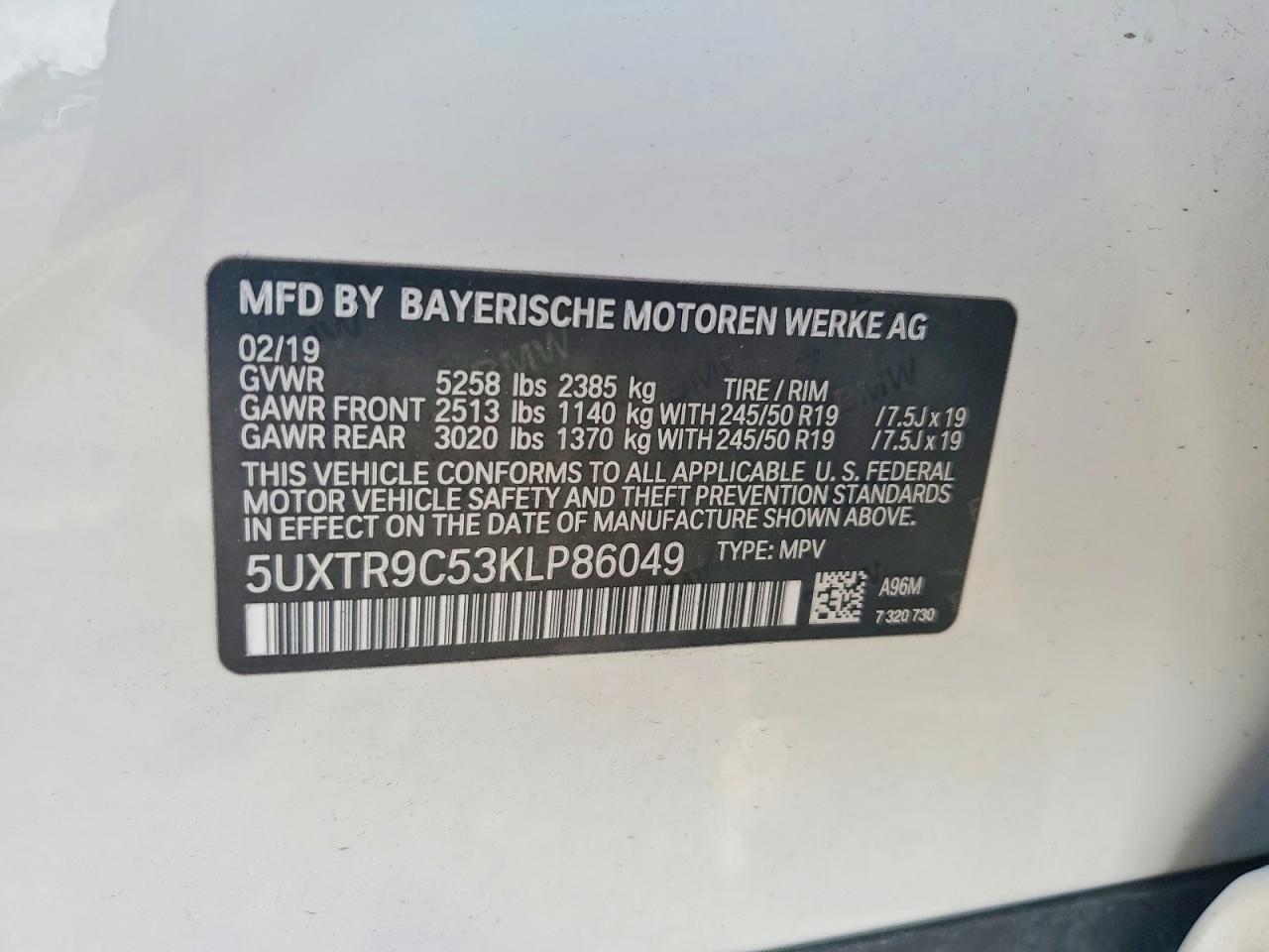 2019 BMW X3 XDRIVE30I photo 13