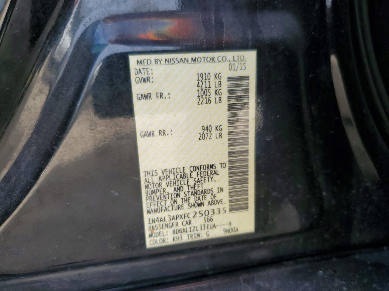 2015 NISSAN ALTIMA 2.5 photo 13