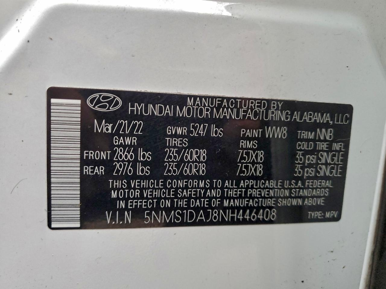 2022 HYUNDAI SANTA FE SE photo 13