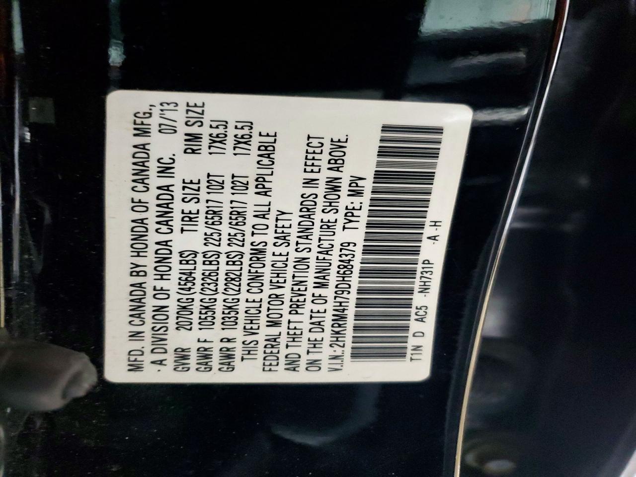 2013 HONDA CR-V EXL photo 13