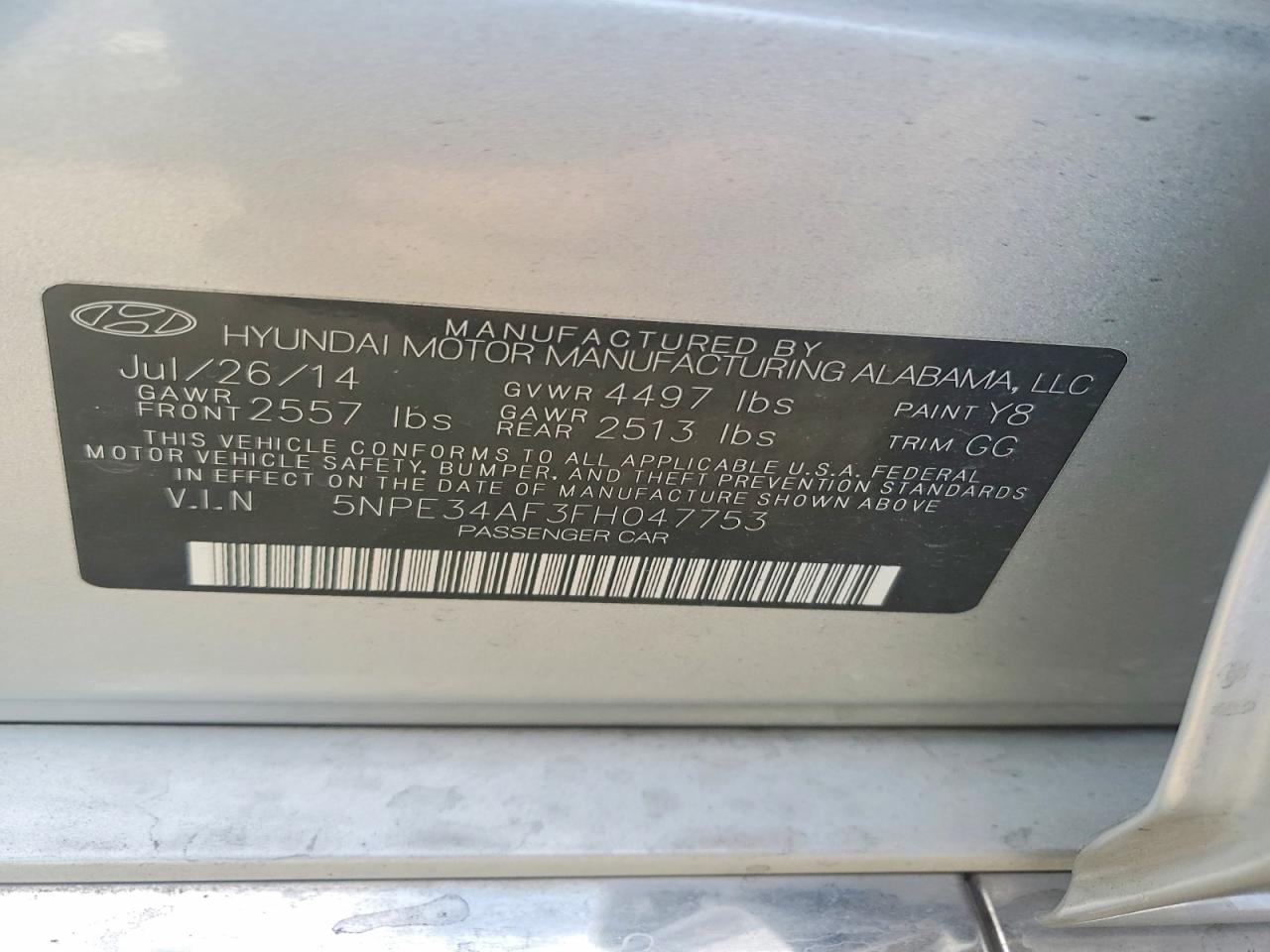 2015 HYUNDAI SONATA SPORT photo 12
