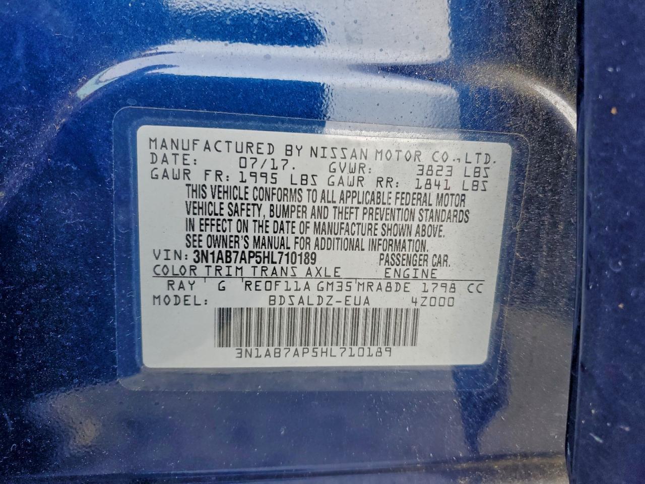 2017 NISSAN SENTRA S photo 13