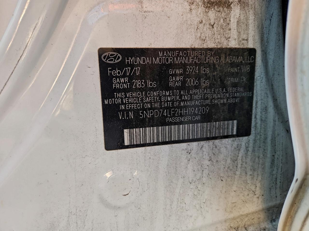 2017 HYUNDAI ELANTRA SE photo 12