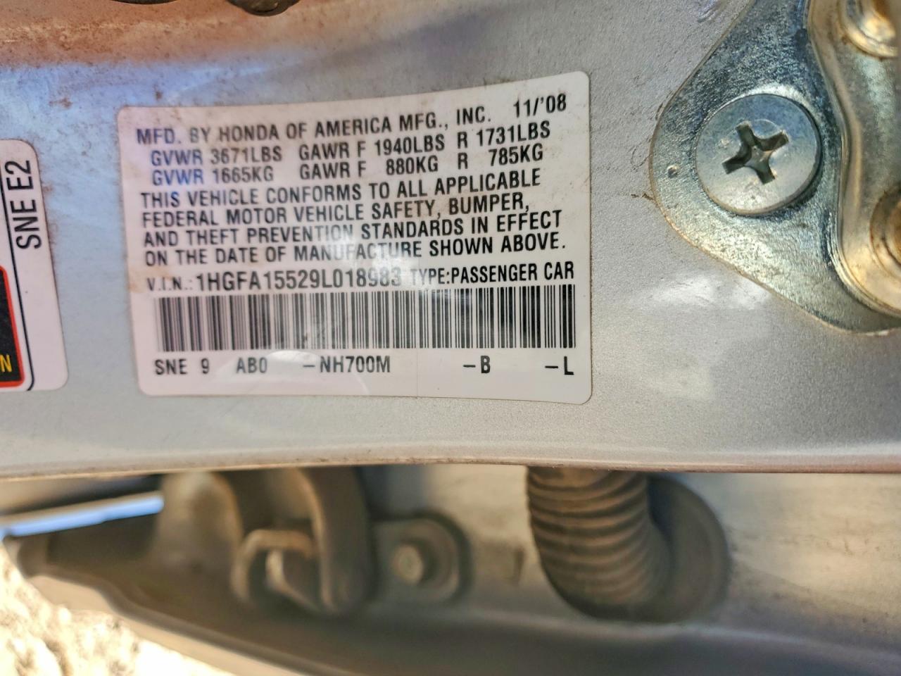 2009 HONDA CIVIC LX photo 12