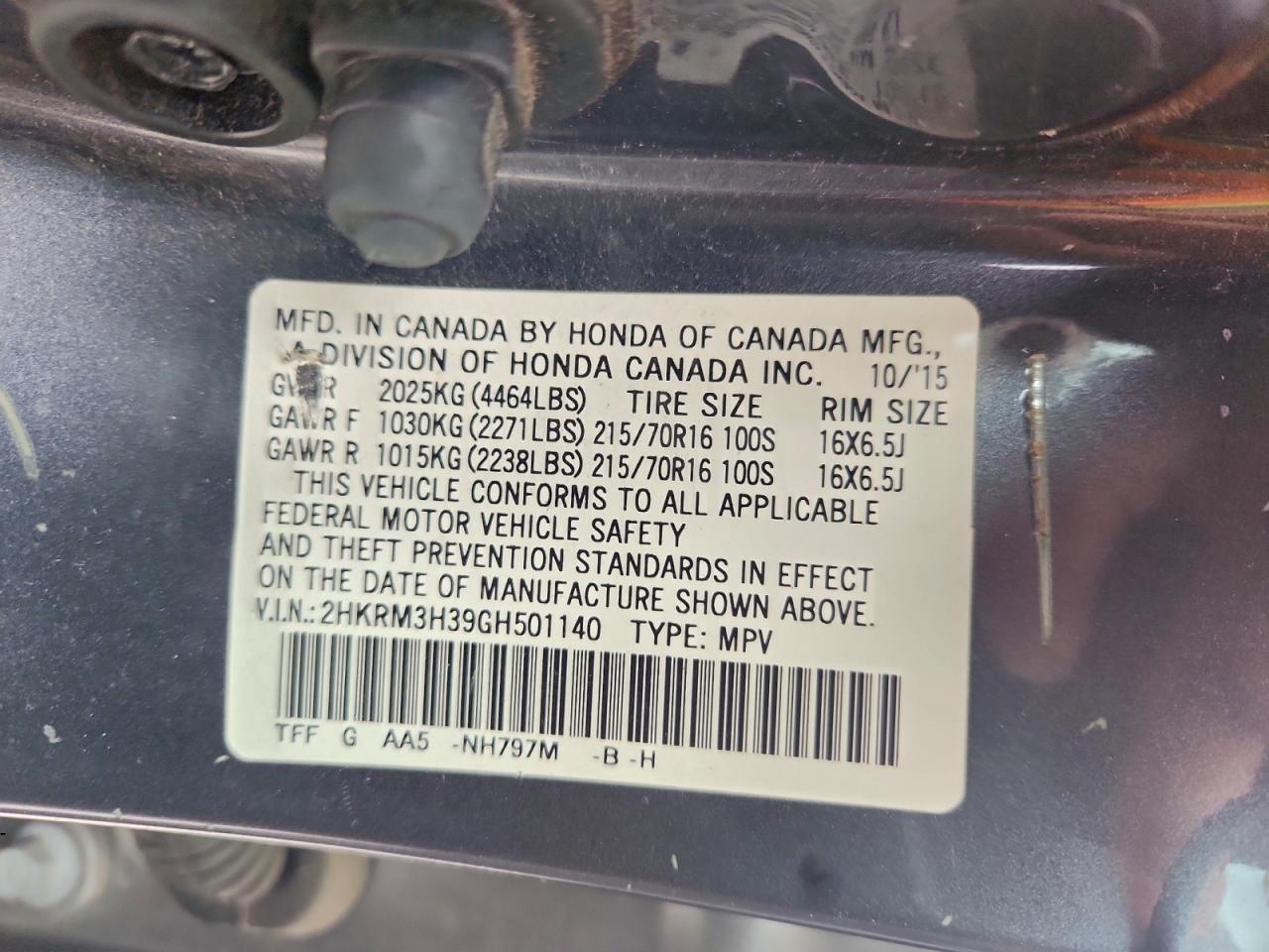 2016 HONDA CR-V LX photo 12