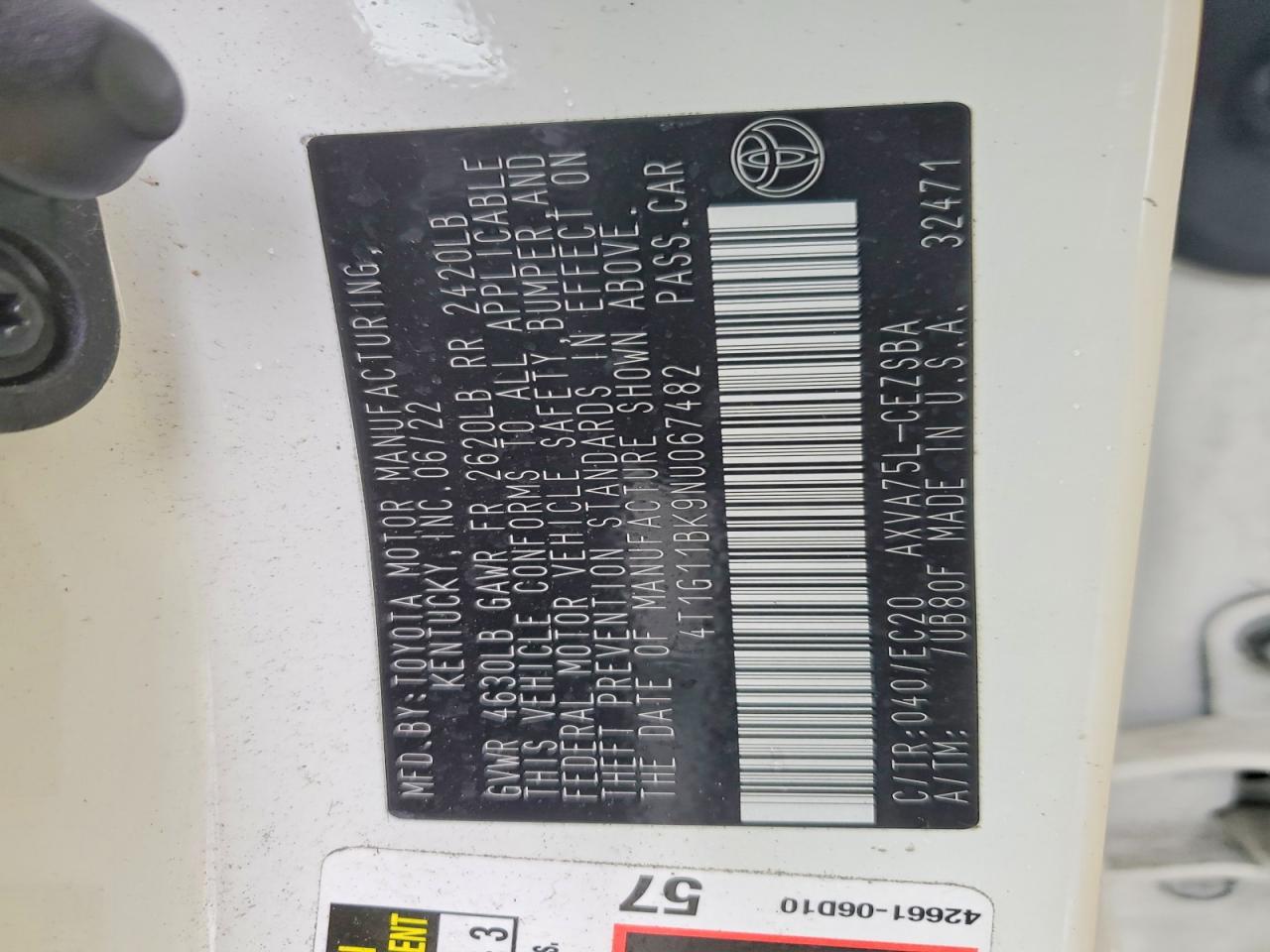 2022 TOYOTA CAMRY SE photo 12