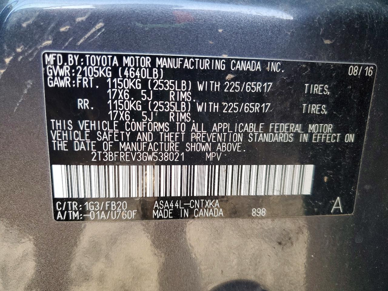 2016 TOYOTA RAV4 LE photo 13