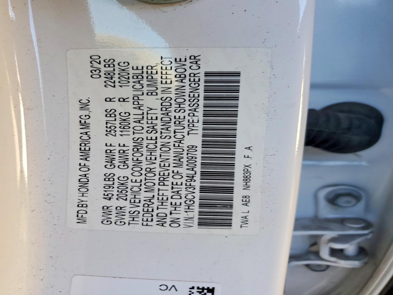 2020 HONDA ACCORD TOURING HYBRID photo 12