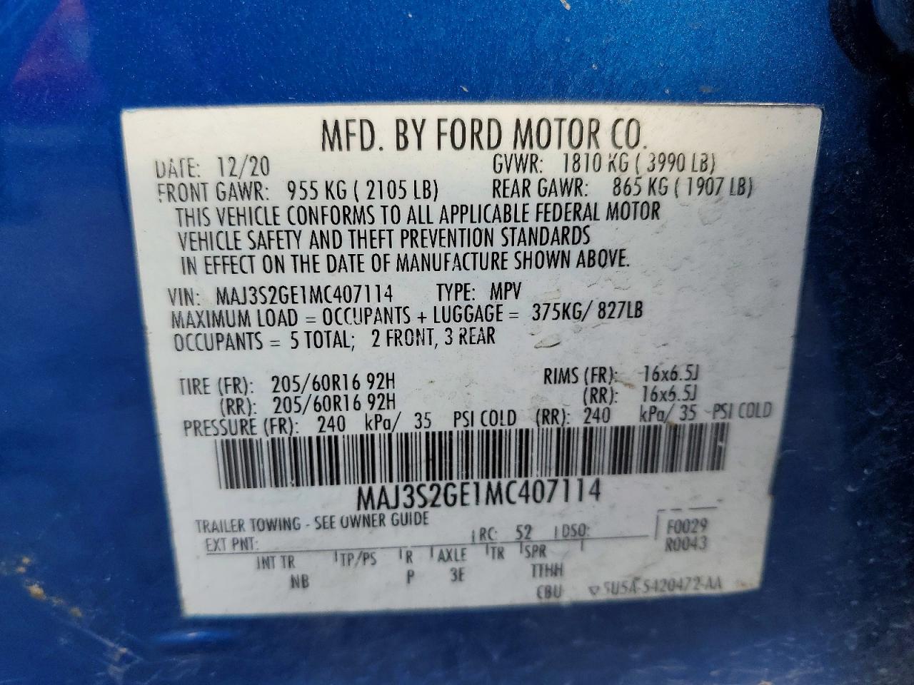 2021 FORD ECOSPORT SE photo 12