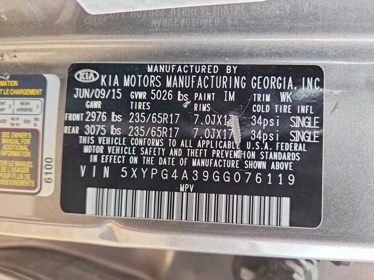2016 KIA SORENTO LX photo 12