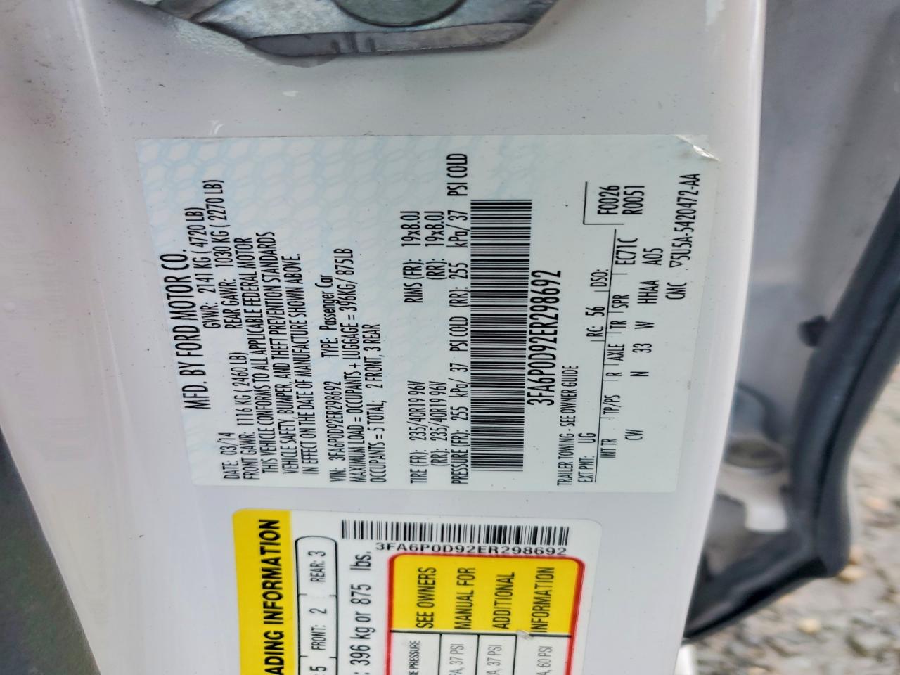 2014 FORD FUSION TITANIUM photo 23