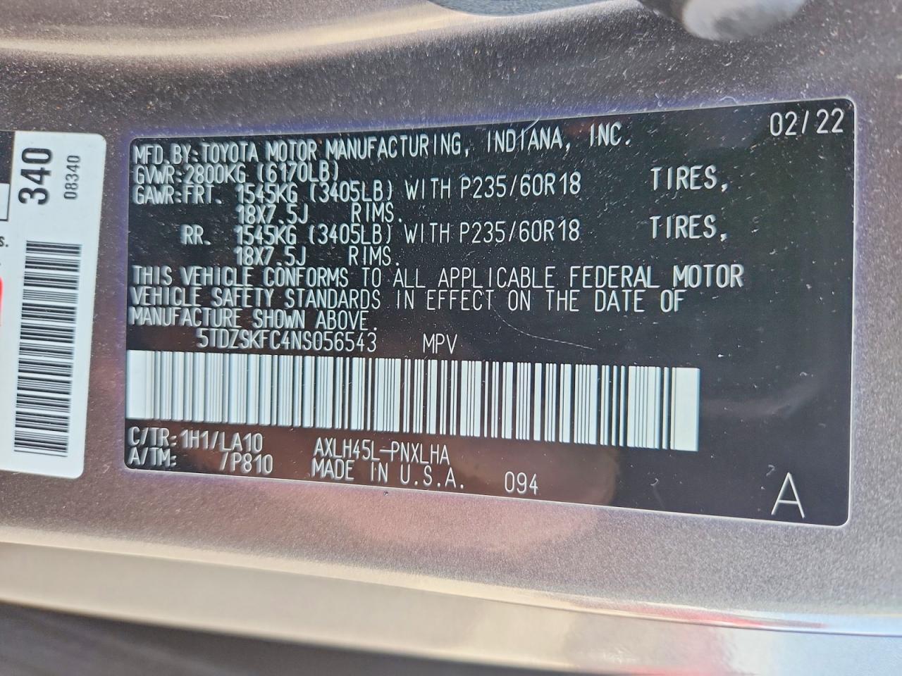 2022 TOYOTA SIENNA LIMITED photo 13